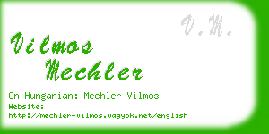 vilmos mechler business card